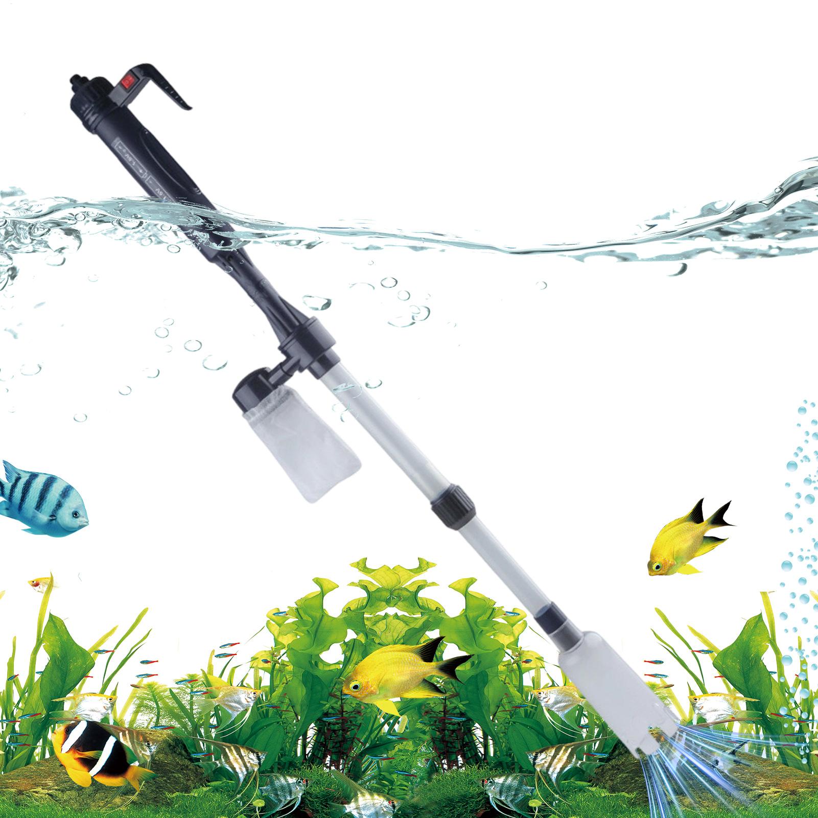 Aquarium Fish Tank Cleaner - Elektryczny, teleskopowy, regulowany odkurzacz do czyszczenia
